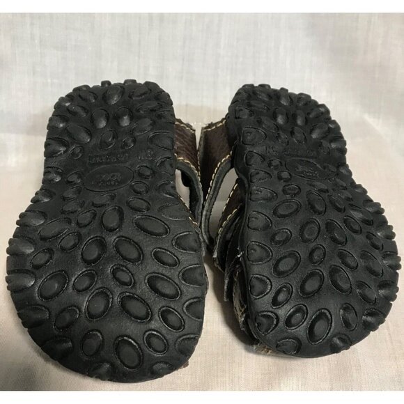 Toddler Fisherman Sandals Size 3W Teeny Toes Brown Leather Adjustable - Picture 9 of 10